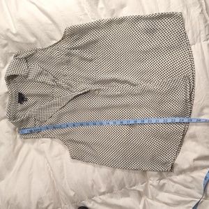 White polka dot sleeveless button down